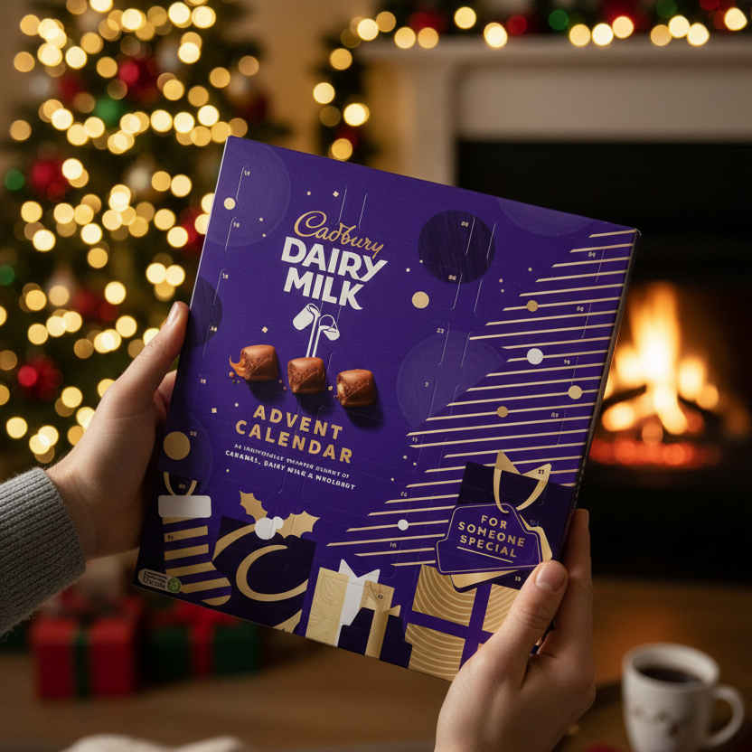 a person holding this calendar at Christmas.