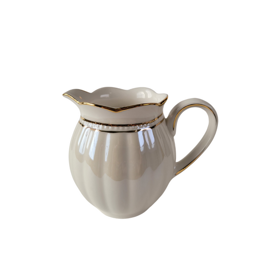 Luster Gold - White - Sugar and Creamer Set - Image 2
