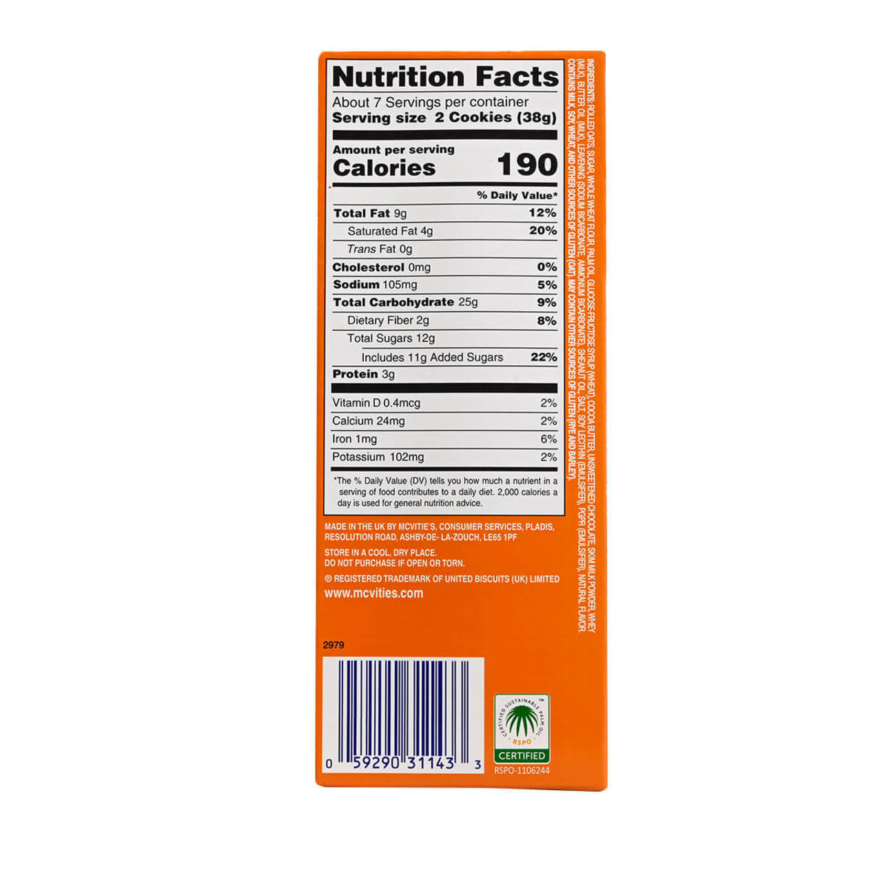 McVities Milk Chocolate Hobnobs - 10.5oz (300g)