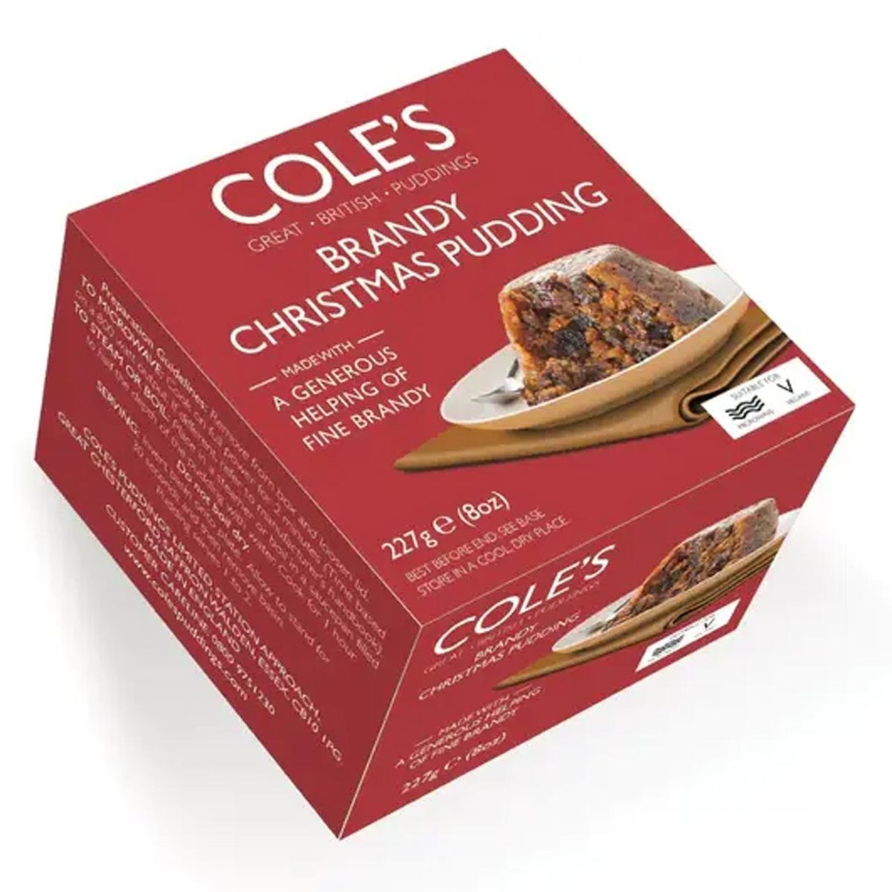 Cole's Brandy Christmas Pudding Boxed - 8oz (227g)