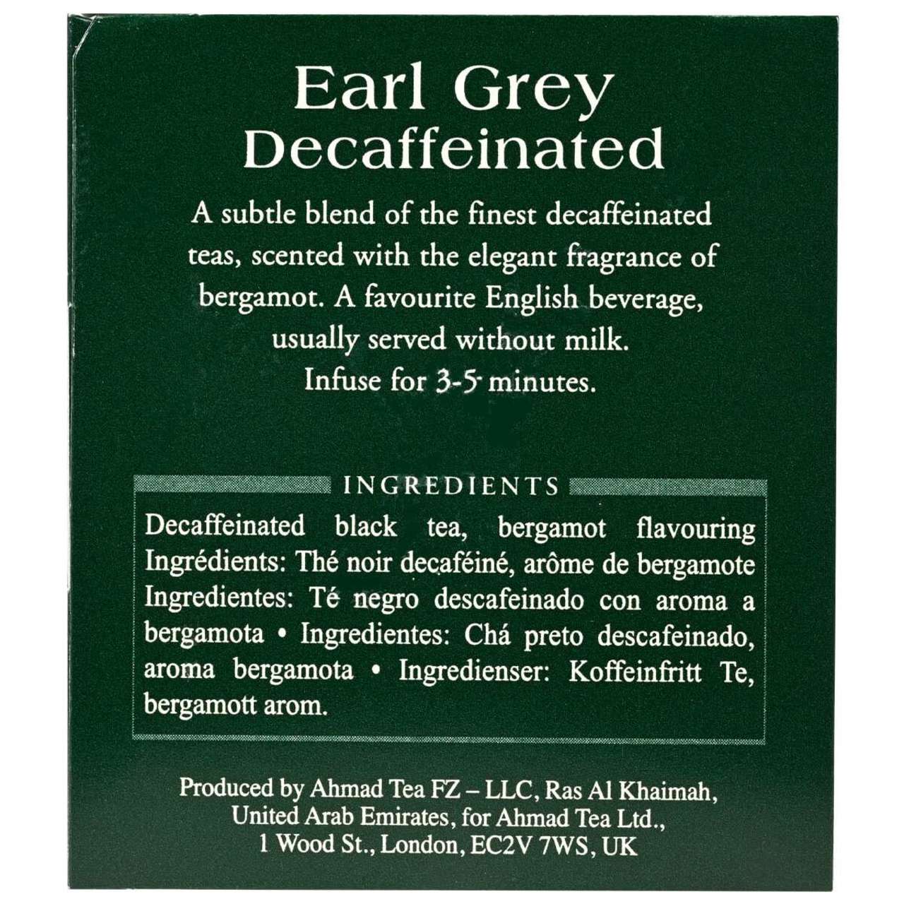 Ahmad Tea's Decaffeinated Earl Grey Tea Bags - 20 count