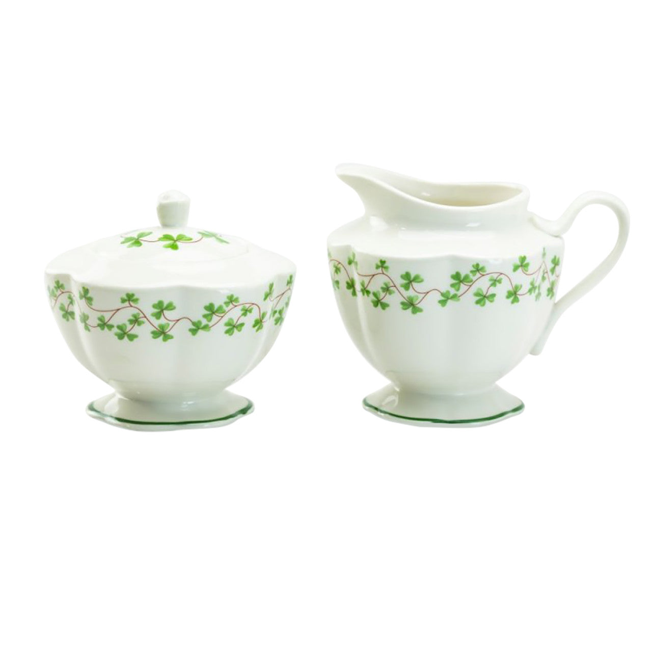 Clover Vine Porcelain Sugar and Creamer Set