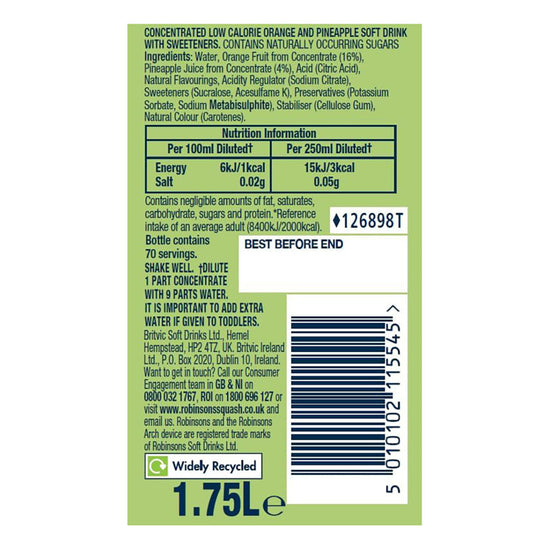 Green label with nutritional information and product details on a white background