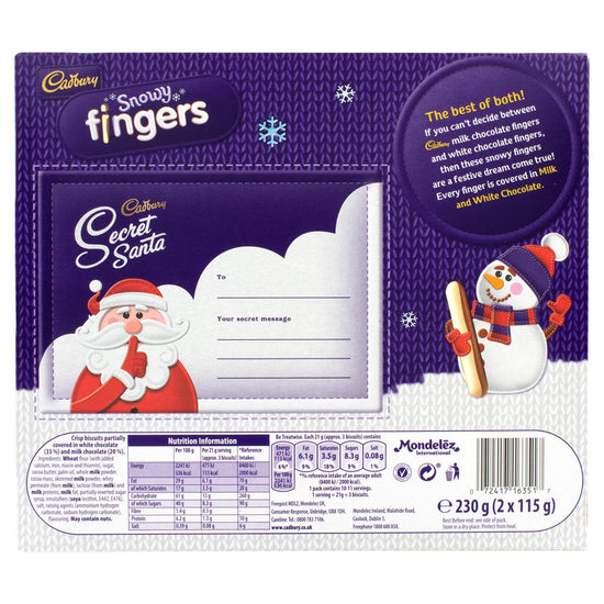 Cadbury Snowy Fingers - 4.05oz (115g) - Image 2