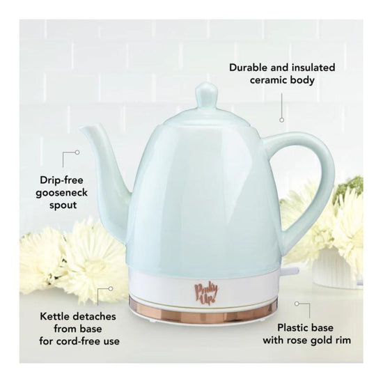 Noelle Mint Ceramic Electric Tea Kettle - 1.5L - Image 2