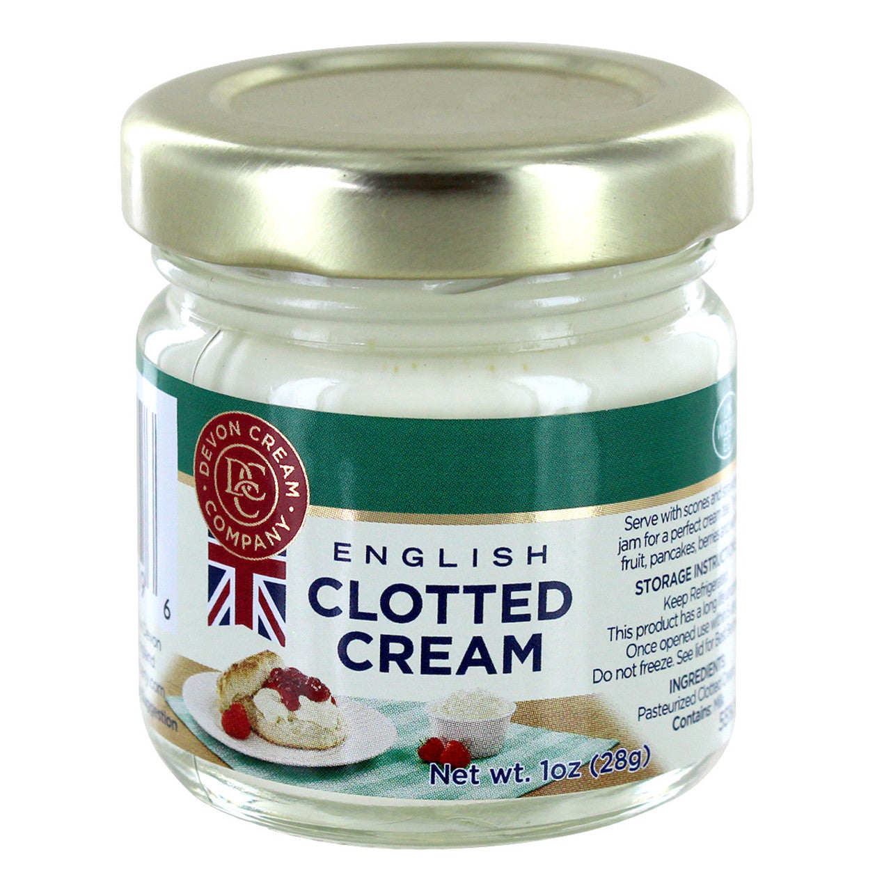 Jar of English Clotted Cream with a visible label on a white background