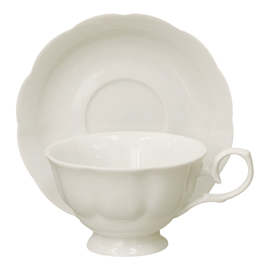 Single White Porcelain Cup and Saucer - Diana - Image 2