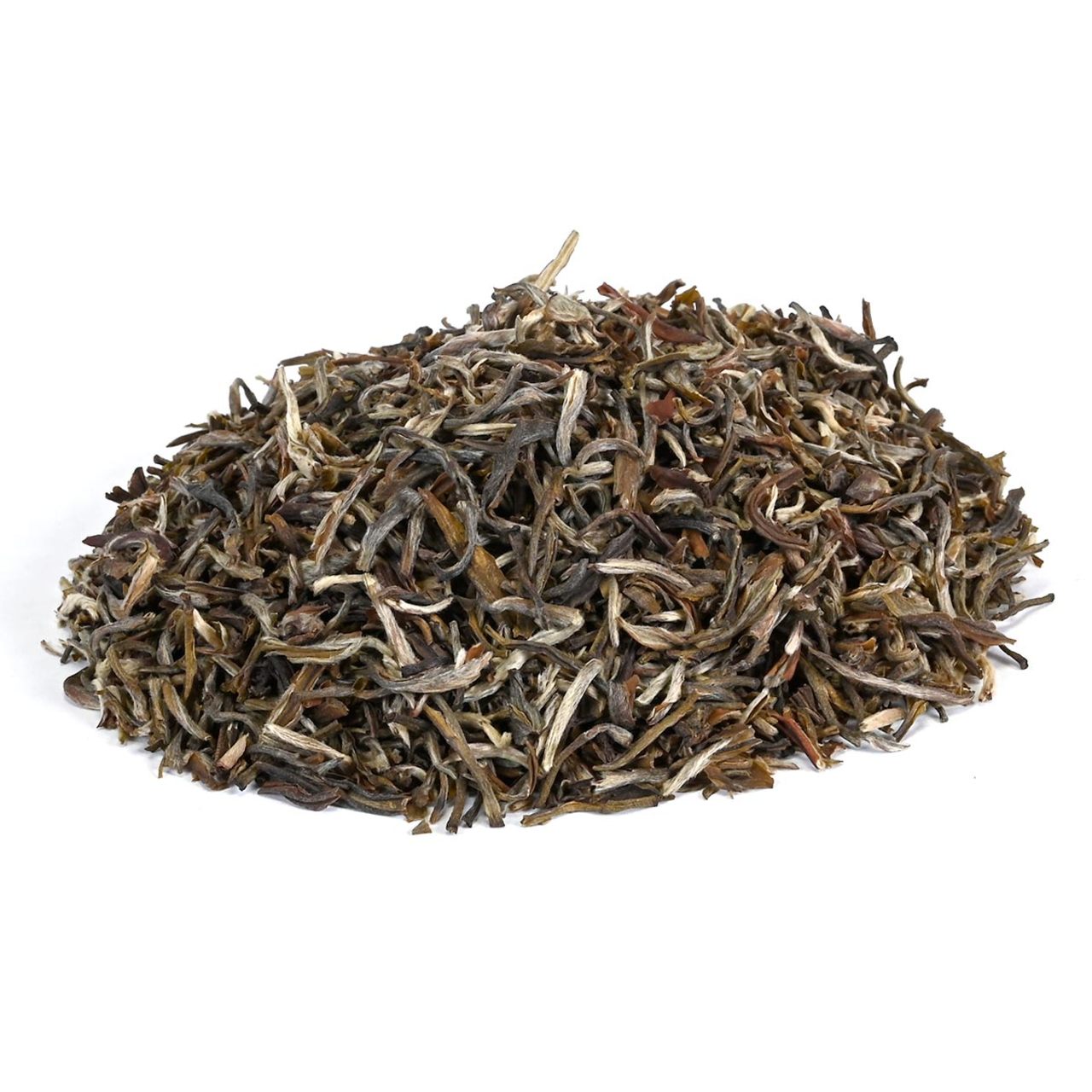 Close up of a heap of dry loose-leaf tea leaves