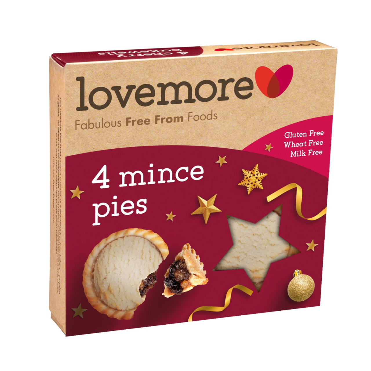 Lovemore Gluten & Wheat Free Mince Pies - 4 Pack - 9.52oz (270g)