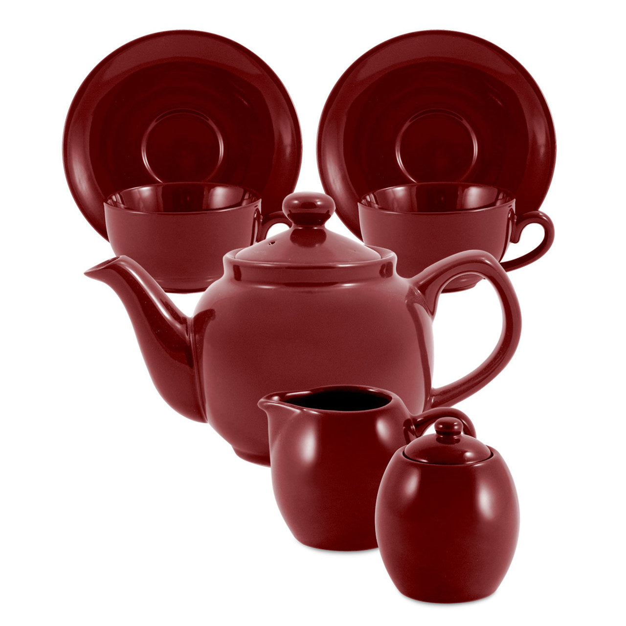 Amsterdam Tea Set - 2 Cup - Burgundy