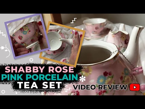 Shabby Rose Pink Porcelain - Tea Cup and Saucer Set - Image 2