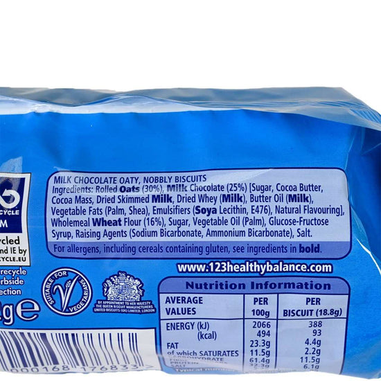 McVities Milk Choc Hobnobs - 9.24oz (262g) - Image 2