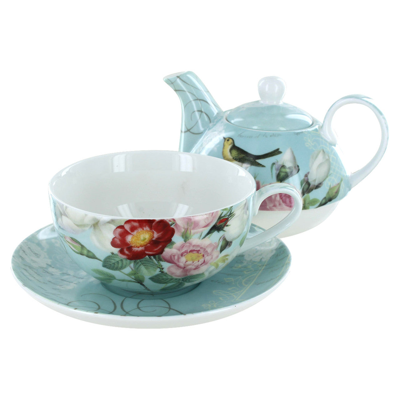 Botanical Blue Garden Porcelain - Tea for One Set