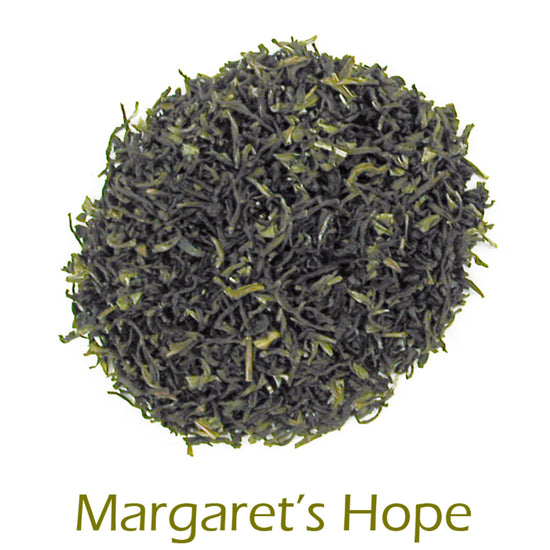 Margaret's Hope loose-leaf tea on a white background with product name caption