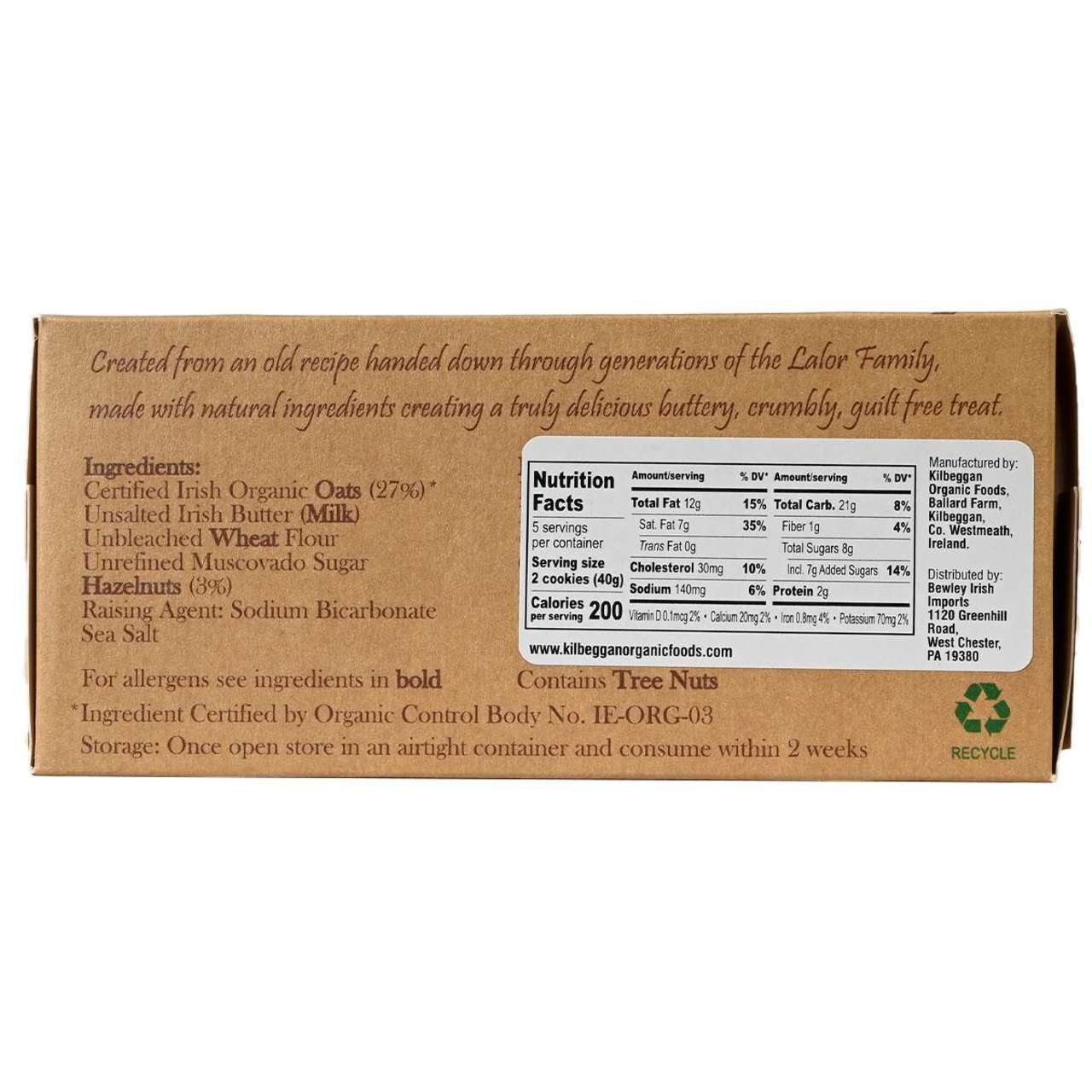 Kilbeggan Hazelnut Irish Oat Cookies - 7oz (200g)