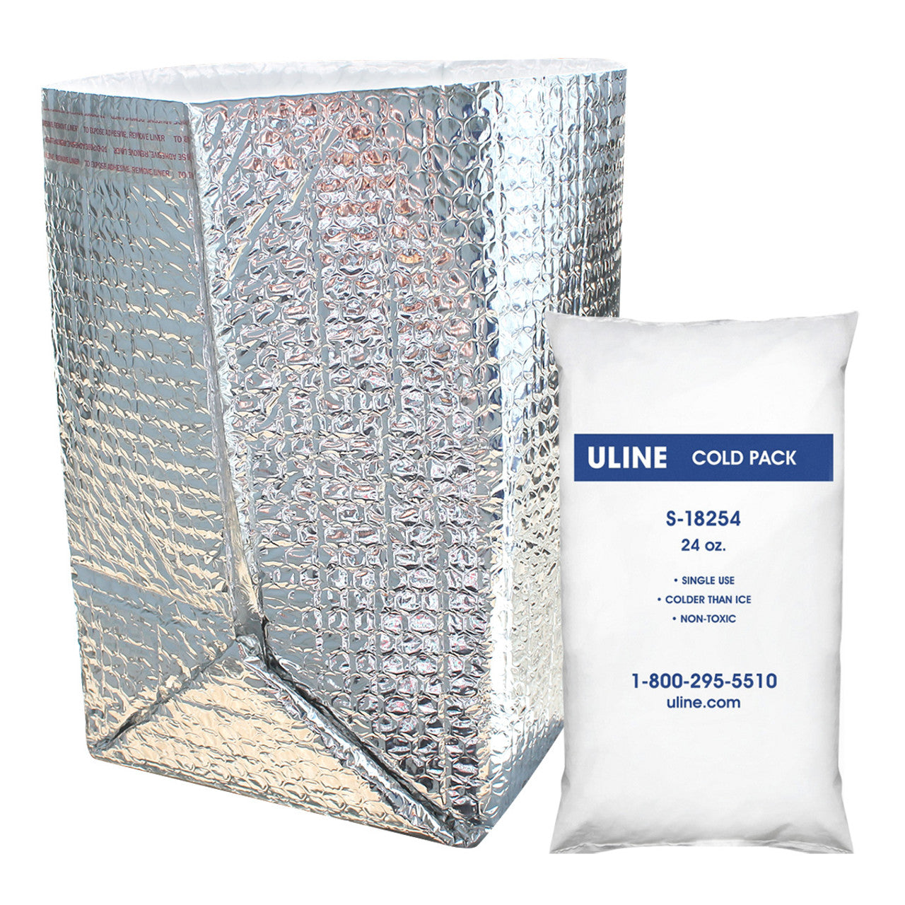 Extra Small Insulated Shipping Liner With Cold Gel Pack - 8" x 8" x 8" For Candy bars