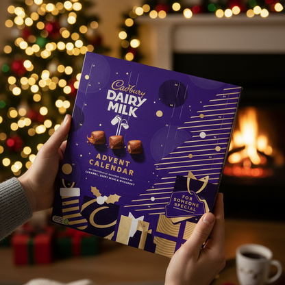a person holding this calendar at Christmas.