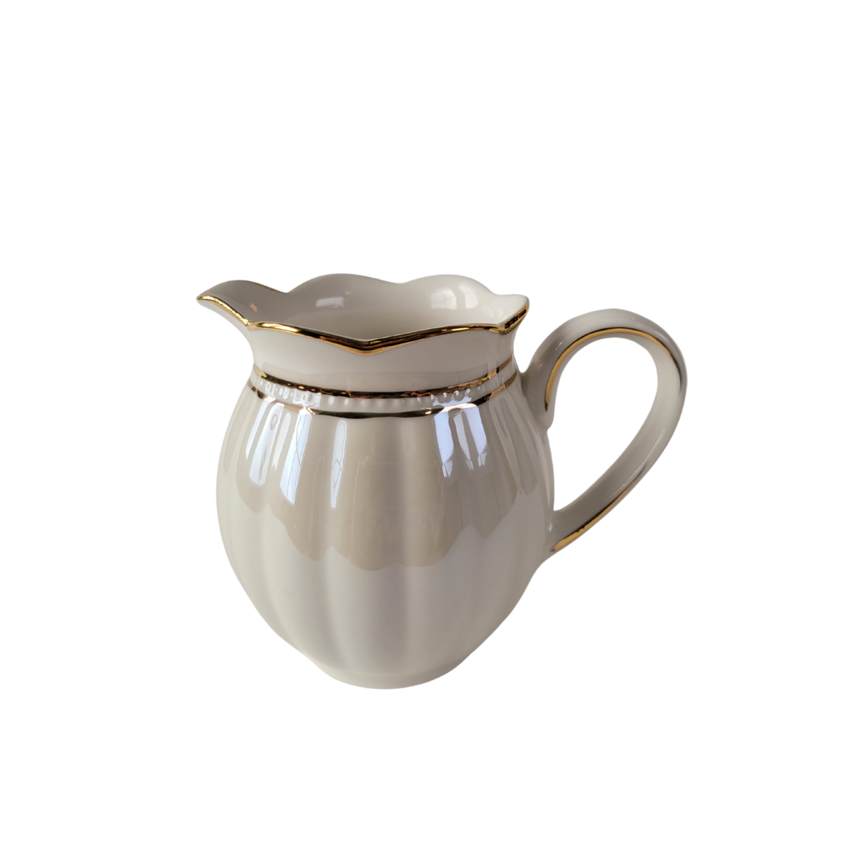 Luster Gold - White - Sugar and Creamer Set