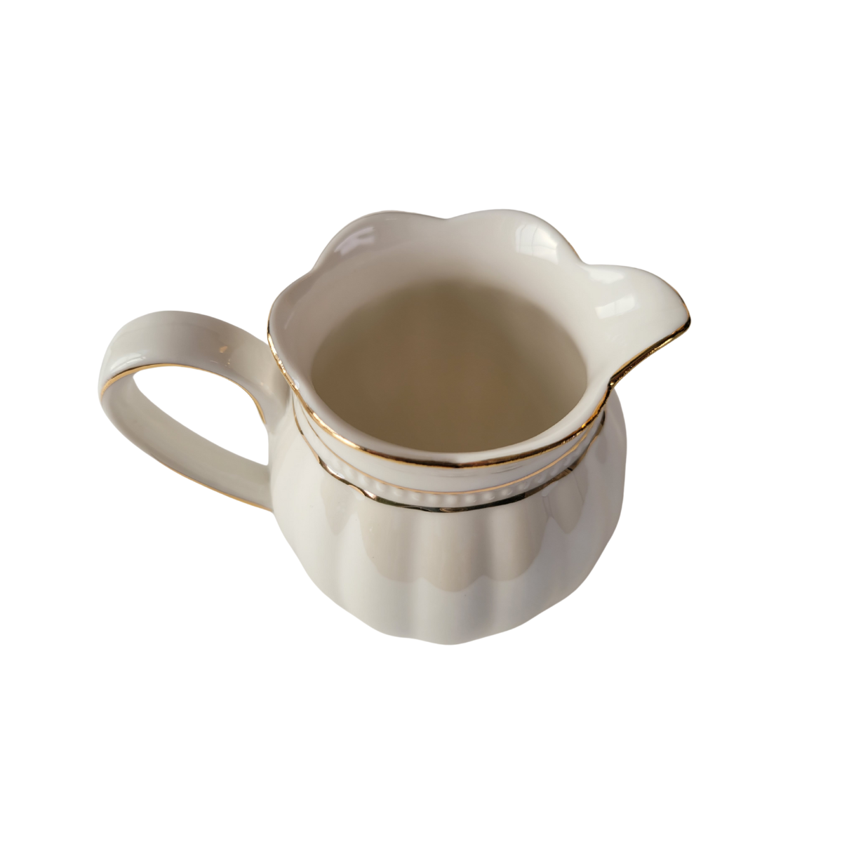 Luster Gold - White - Sugar and Creamer Set
