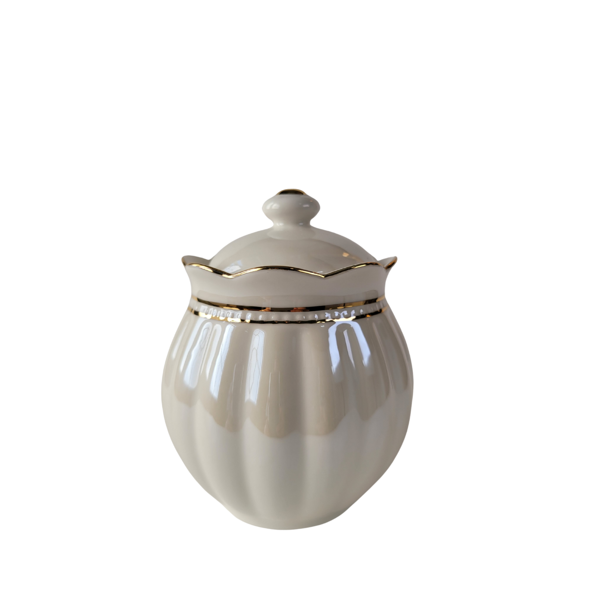 Luster Gold - White - Sugar and Creamer Set