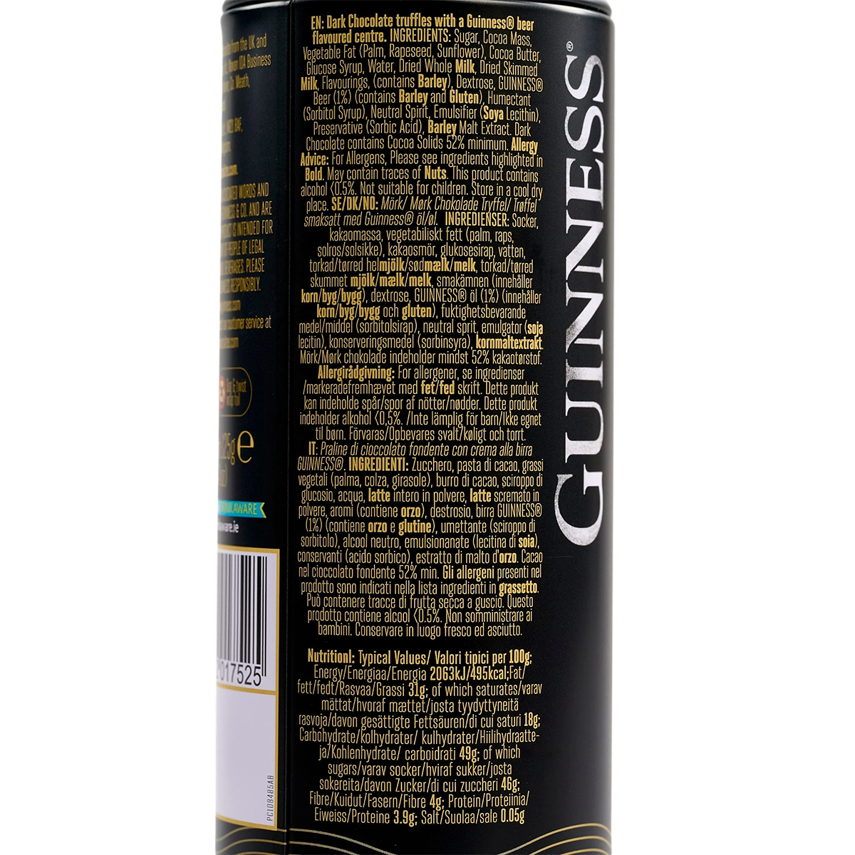 Guinness Dark Chocolate Truffles Beer Can - 4.4oz (125g)