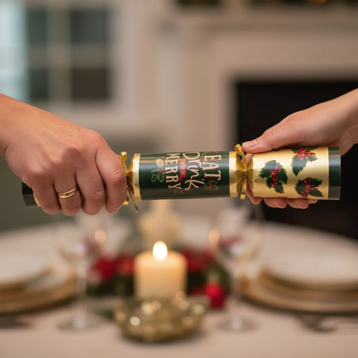 Pudding Lane Eat, Drink & Be Merry Christmas Crackers - 10 Pack
