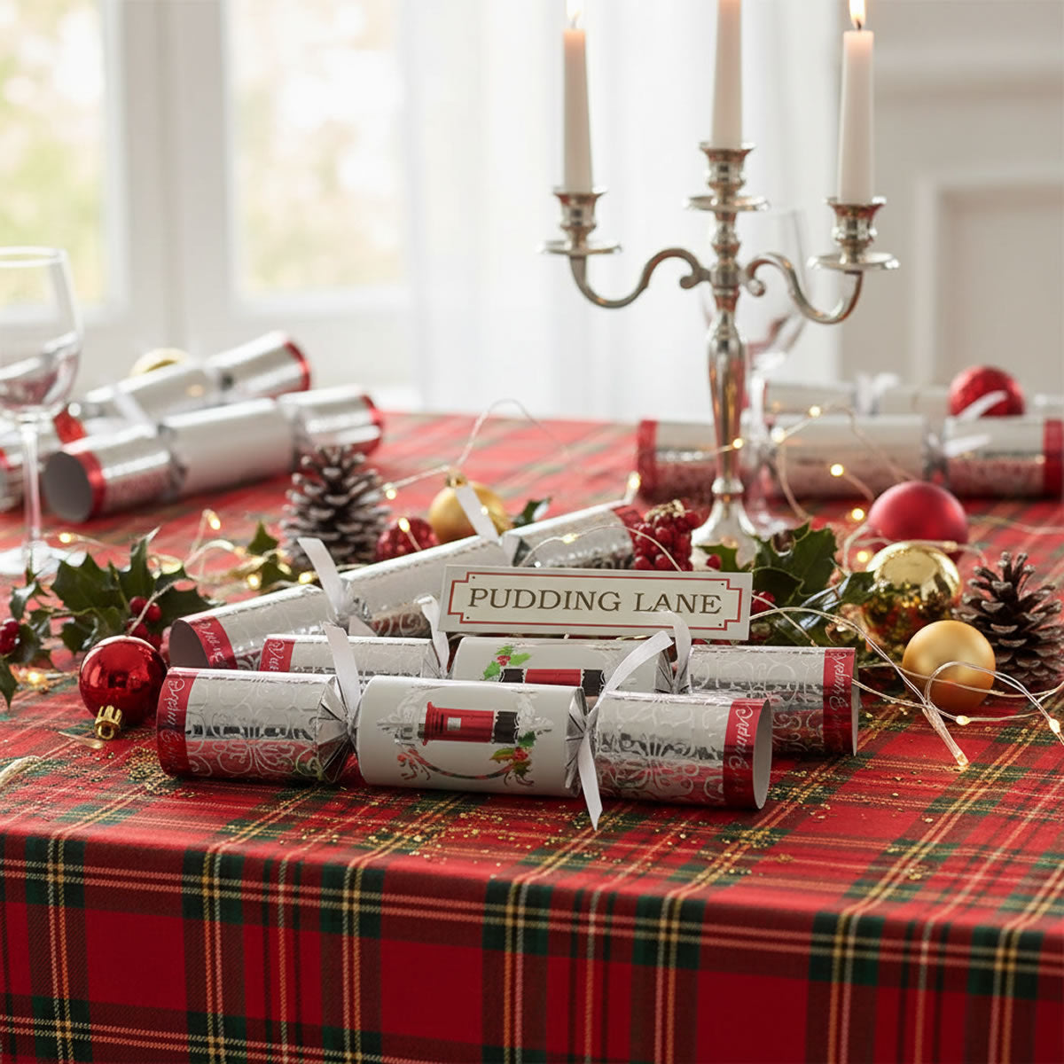 Pudding Lane Red Pillar Box Christmas Crackers - 12 Pack - Image 3