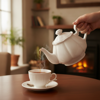 White Porcelain Teapot - 2 Cup - Diana - Image 3