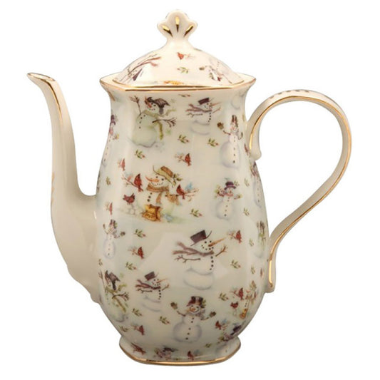 Snowman Porcelain 6 Cup Chocolate Pot