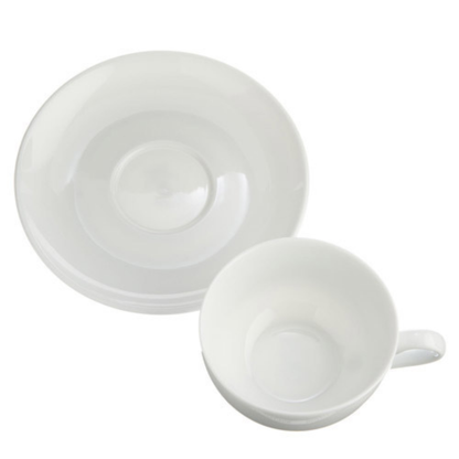 Single White Porcelain Cup and Saucer - Raffles - Image 2