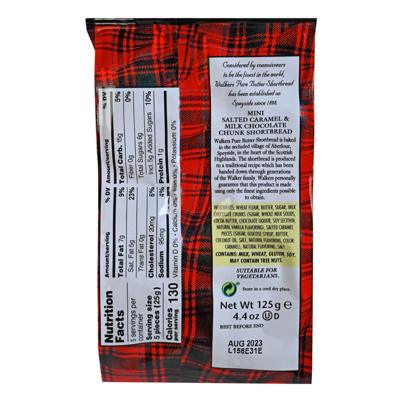 Walkers Mini Salted Caramel Chocolate Chunk Shorbread Cookies - 4.4oz (125g)