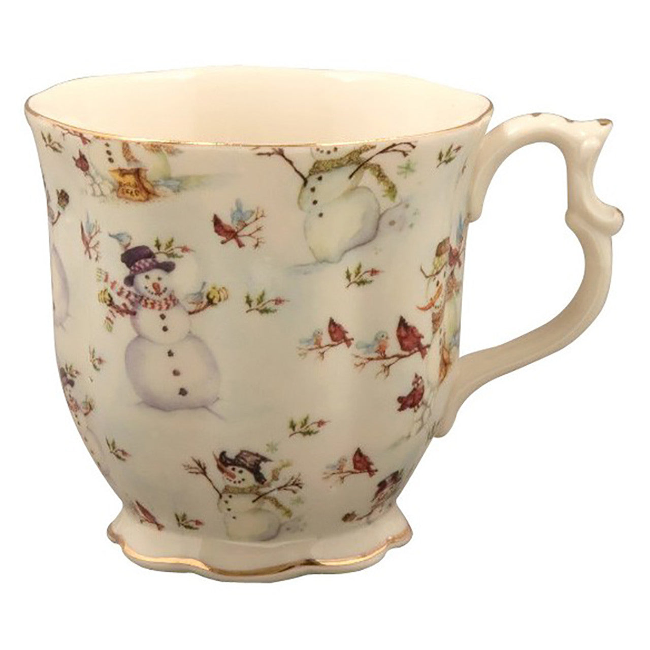 Snowman Porcelain Mugs - Set of 4