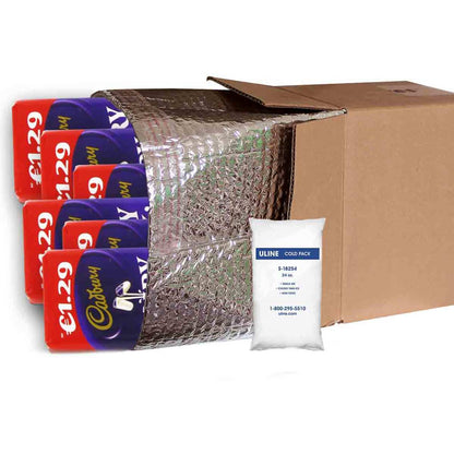 Extra Small Insulated Shipping Liner With Cold Gel Pack - 8" x 8" x  8" For Candy bars - Image 1