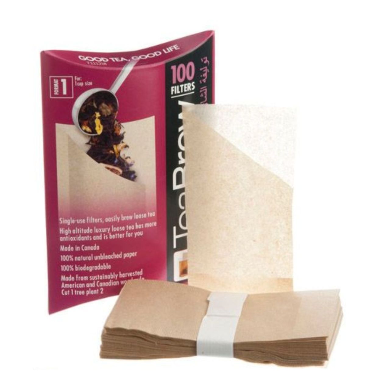 Tea Brew Biodegradable Paper Filter 1 Cup #1 - 100 Pack