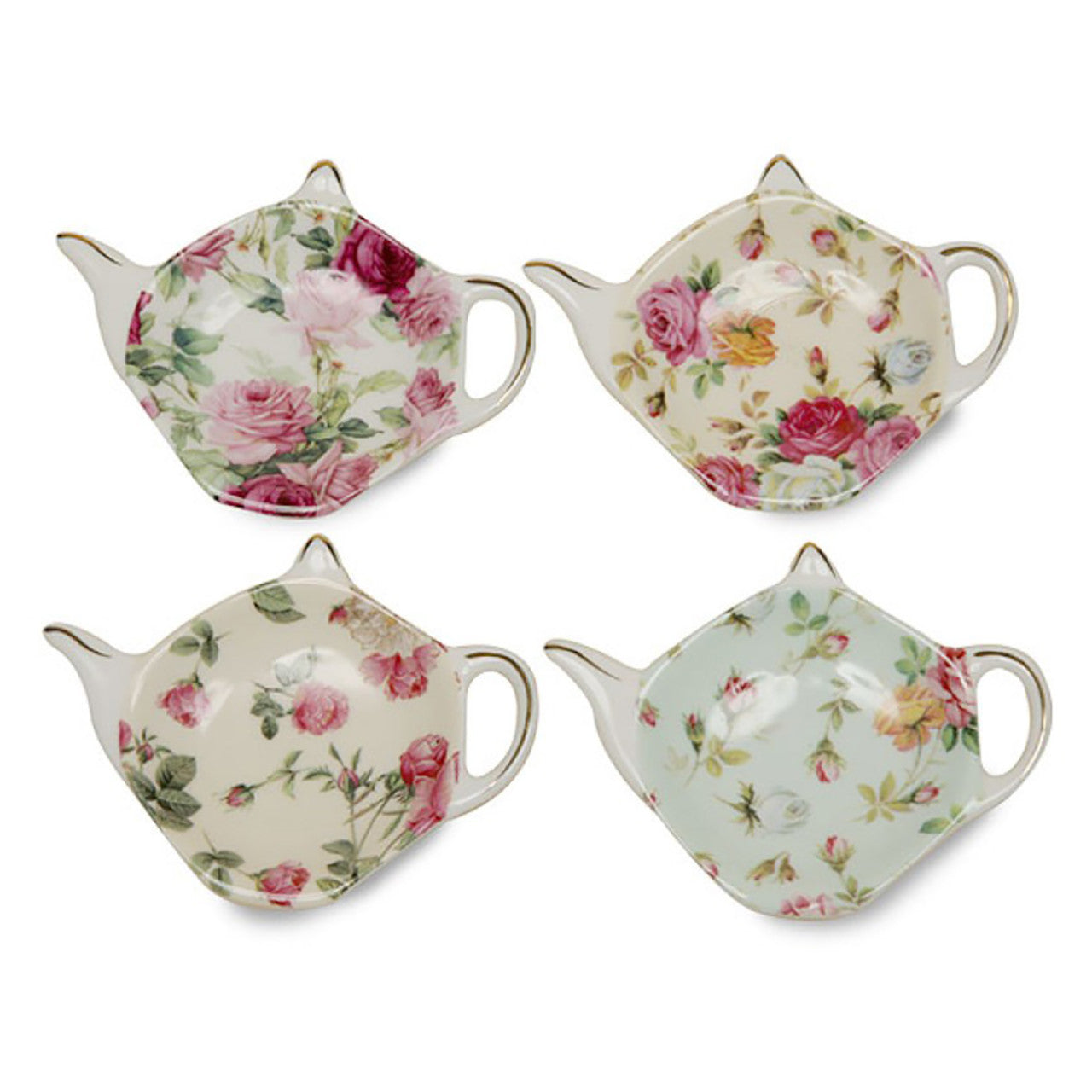 Rose Chintz Assorted Tea Bag Holder - Set of 4 - Image 1
