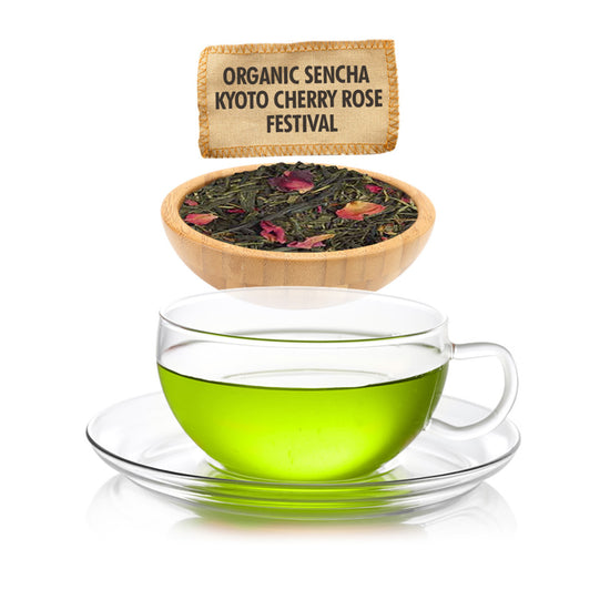 Organic Sencha Kyoto Cherry Rose Festival Green Tea - Loose Leaf - Image 2