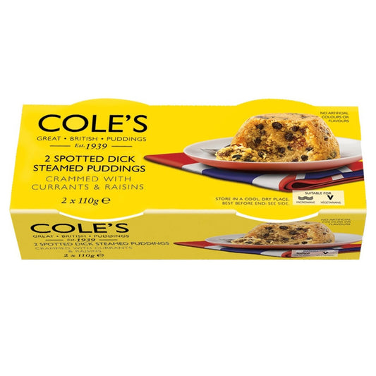Cole's Spotted Dick Steamed Pudding Twin Pack 2X110G