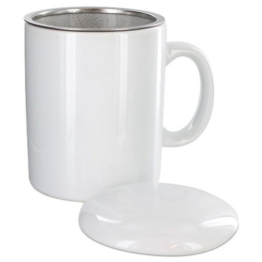 Teaz Cafe Infuser Mug with Lid - 11oz - White