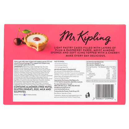 Mr Kipling Cakes - Cherry Bakewells - 6 Pack - 5.29oz (250g) - Image 2