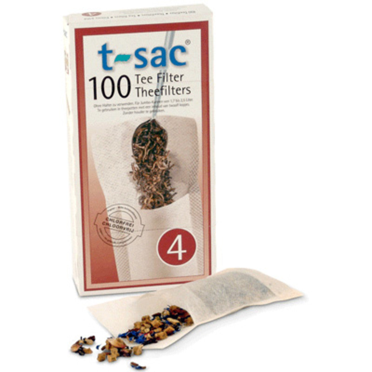 Natural T-Sac Tea Filter Bags - Size 4 - 100 count