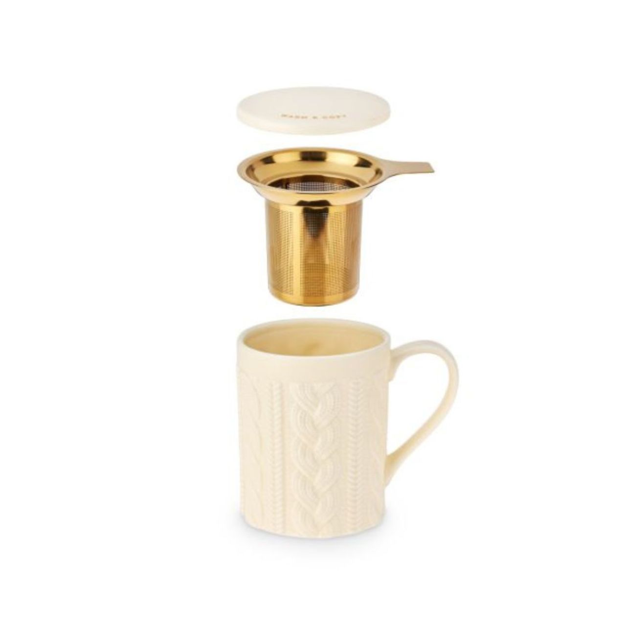Annette Knit Ceramic Tea Mug Infuser - 12oz