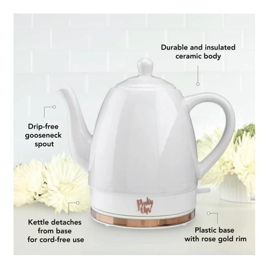 Noelle Grey Ceramic Electric Tea Kettle - 1.5L - Image 2
