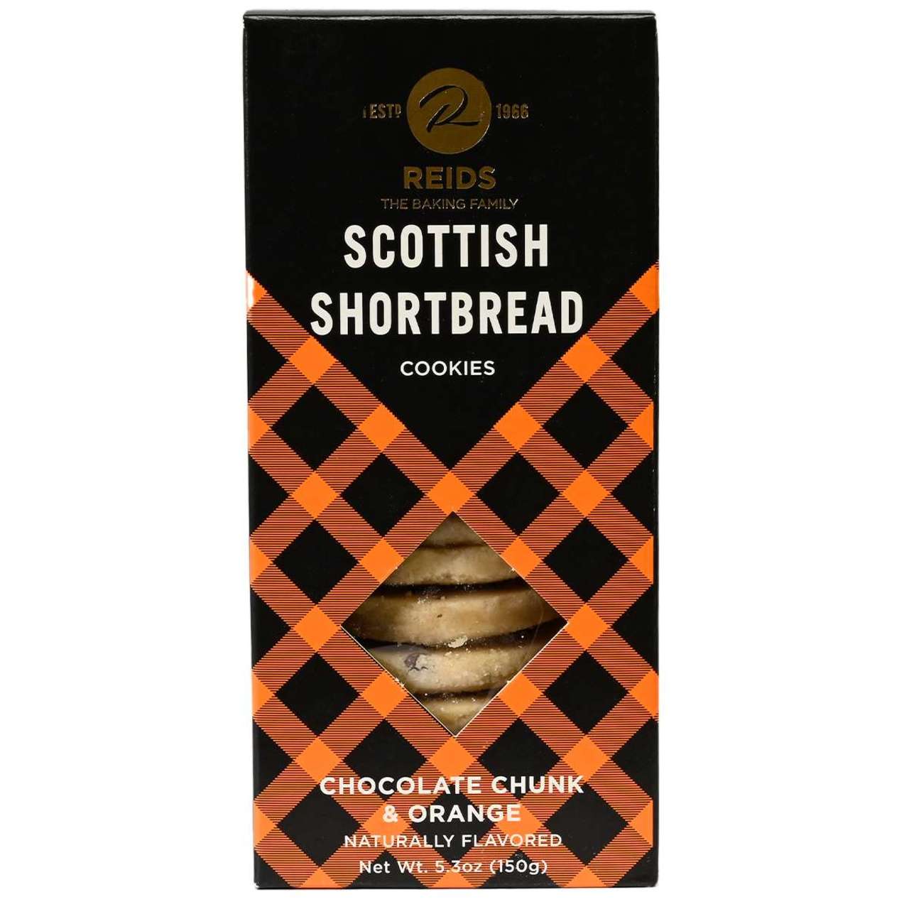 Reids Of Caithness Shortbread Carton, Chocolate Chunk & Orange 5.3oz (150g)