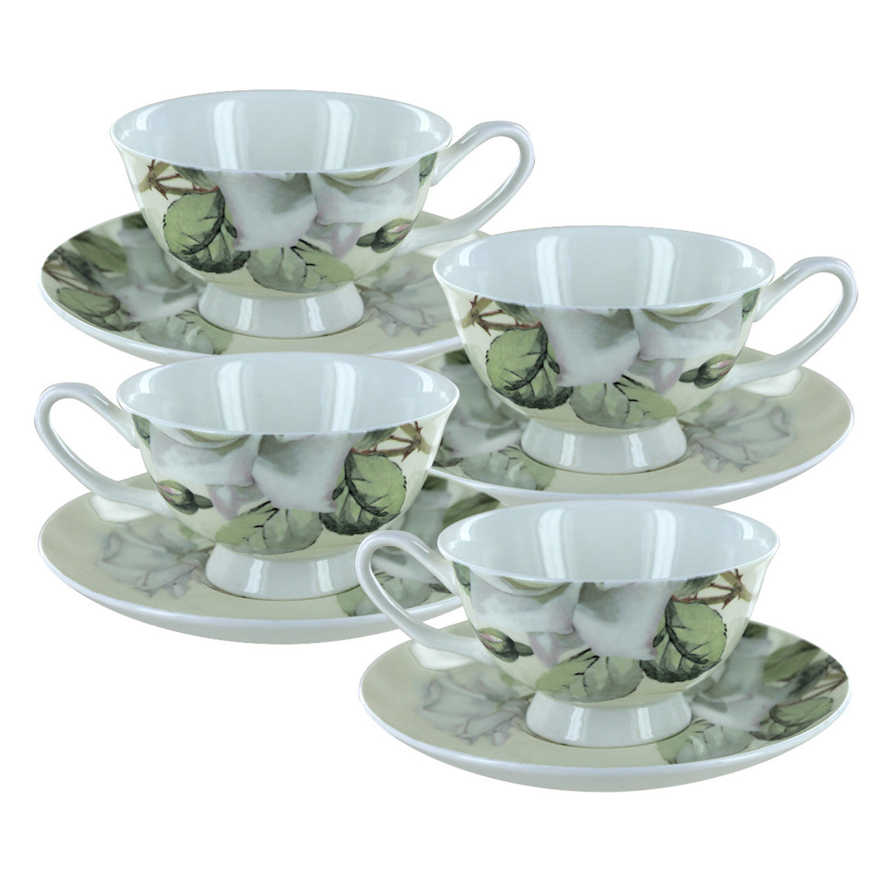 Iceberg Bone China - Teacup and Saucer Set of 4 - Image 1