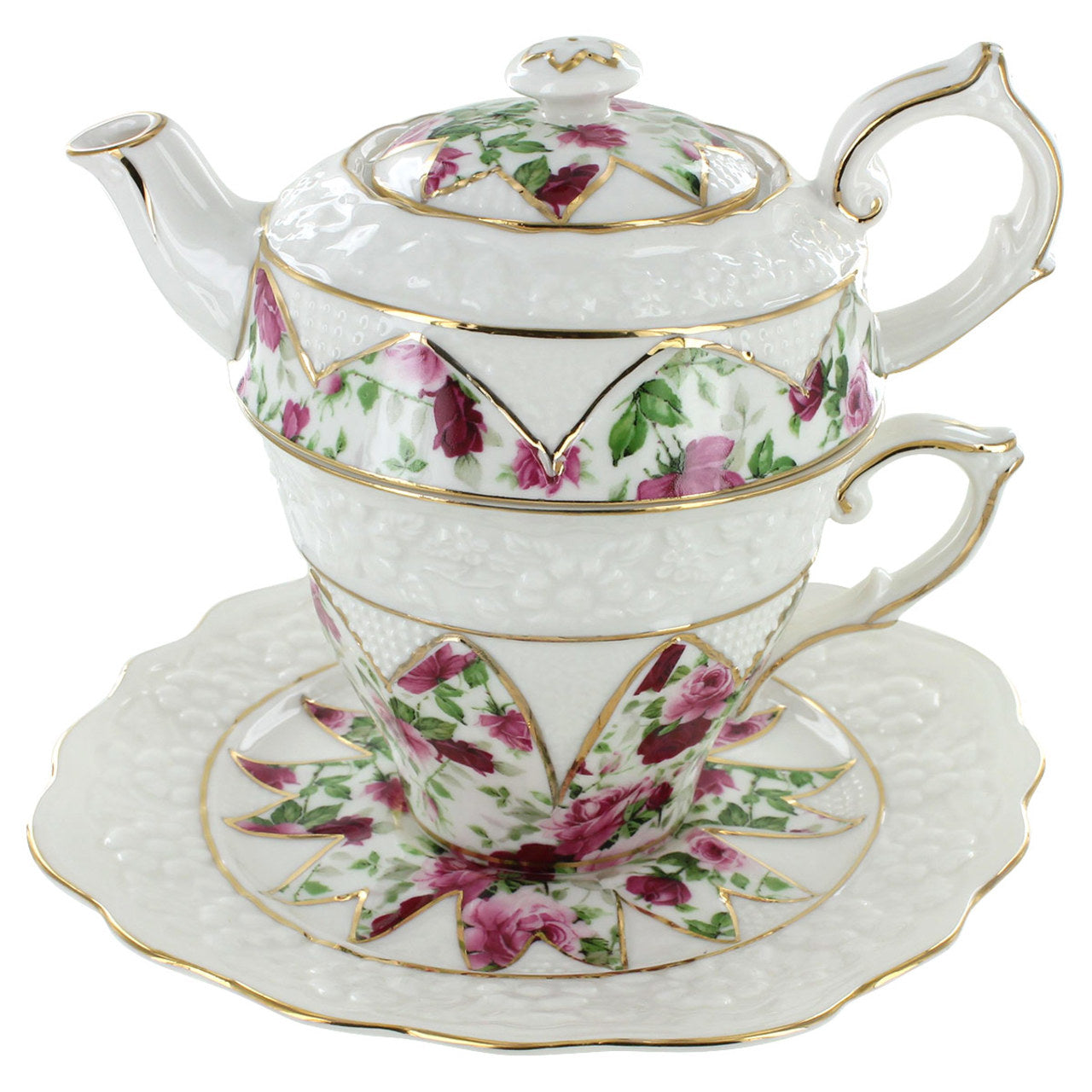 Red Rose Tea Insert Red Rose Porcelain - Tea for One with Saucer – English Tea Store