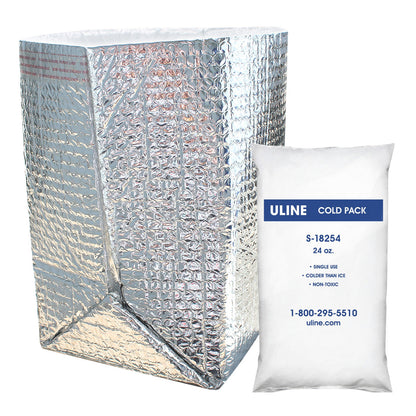 Large Size Insulated Shipping Liner With Cold Gel Pack - 16" x 12" x 12" - For Gift Baskets & Candy Tins - Image 3