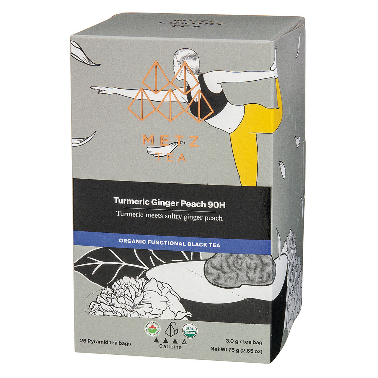 Metz Organic Tumeric Ginger Peach Tea - 25 count - Image 5