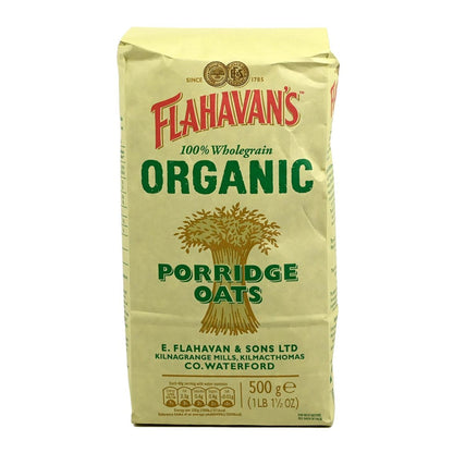 Flahavans Organic Irish Oatmeal - Porridge Oats - 17.6oz (498g) - Image 1