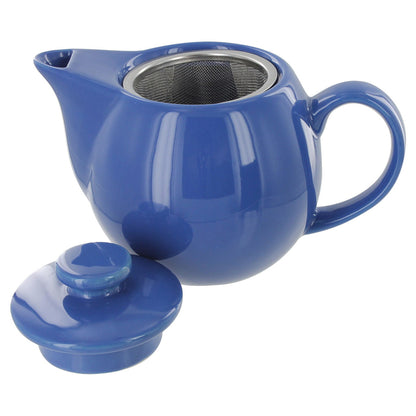 Teaz Cafe Teapot with Stainless Steel Infuser - 14oz - Blue - Image 1