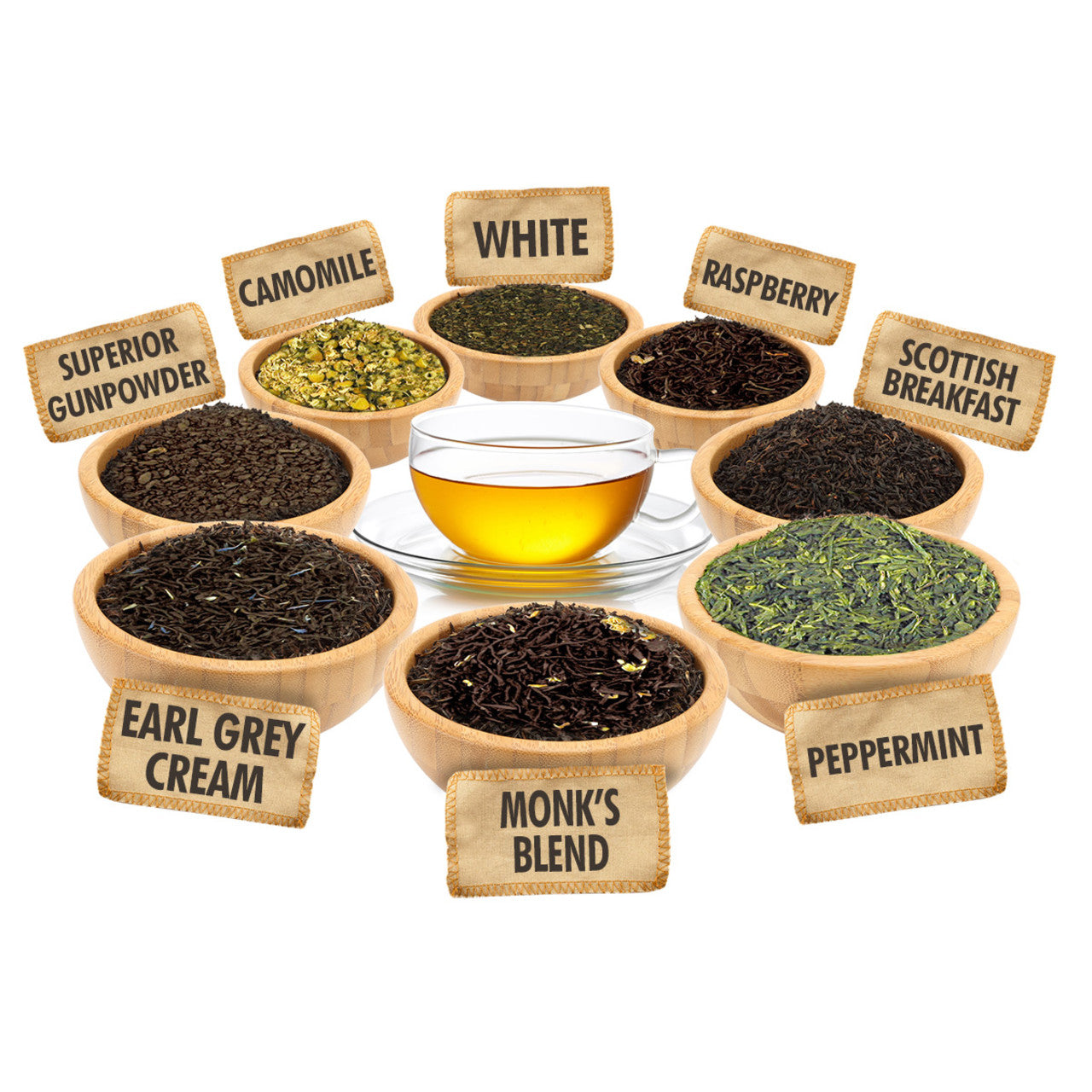 Variety Tea Sampler - 1 ounce Pouches of 8 Delicious Different Flavor Loose Leaf Teas